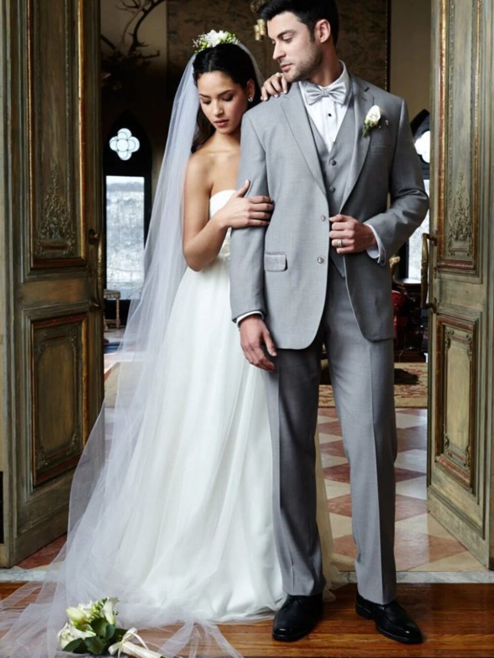 Heather Grey Men's Suit, Elegant Formal Suit for Weddings, Grooms